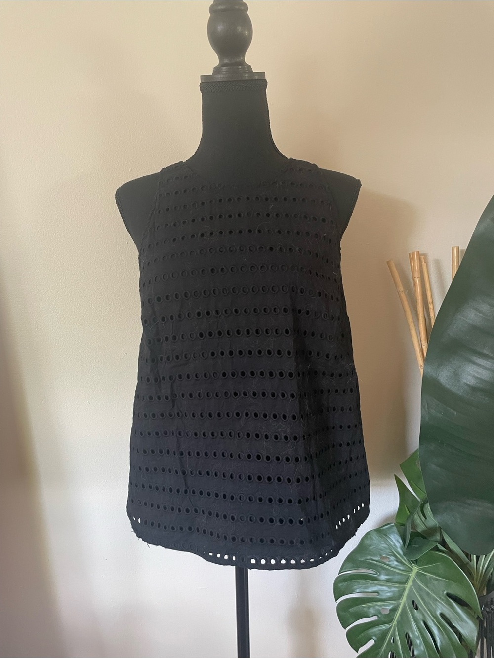 A New Day Black Eyelet Tank Top